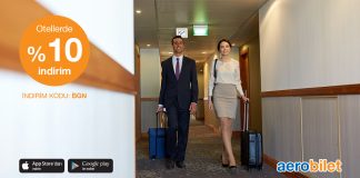 Otel rezervasyonlarında %10 indirim kampanyası bugün Aerobilet’te!