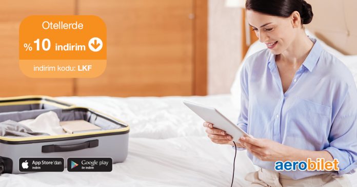 Otel rezervasyonlarında %10 indirim 3 gün boyunca Aerobilet'te!