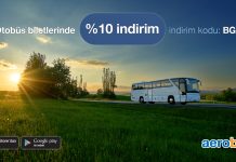 Otobüs biletlerinde %10 indirim fırsatı bugün Aerobilet’te! Otobüs biletlerinde %10 indirim fırsatı!