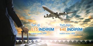 Toplamda 55 TL indirim fırsatını kaçırmayın! Yurt içi biletlerde 15 TL, yurt dışı biletlerde 40 TL indirim fırsatını kaçırmayın!