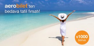 Aerobilet’ten seyahat için adınıza tanımlanacak 1000 TL hediye! Aerobilet'ten seyahat için adınıza tanımlanacak 1000 TL hediye!