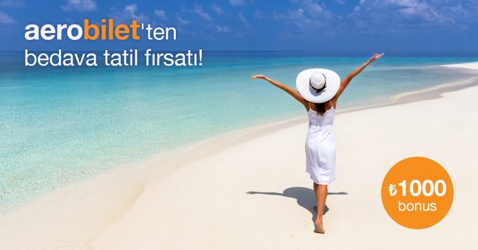 Aerobilet'ten seyahat için adınıza tanımlanacak 1000 TL hediye!