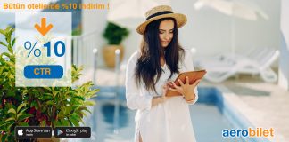 Aerobilet otel rezervasyonlarında %10 indirim fırsatı sizleri bekliyor!
