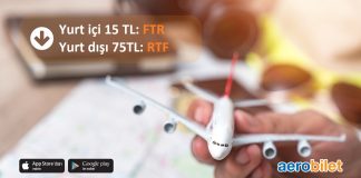 Tüm uçak biletlerinde 75 TL’ye varan indirim bugün Aerobilet mobilde! Tüm uçak biletlerinde 75 TL'ye varan indirim bugün Aerobilet mobilde!