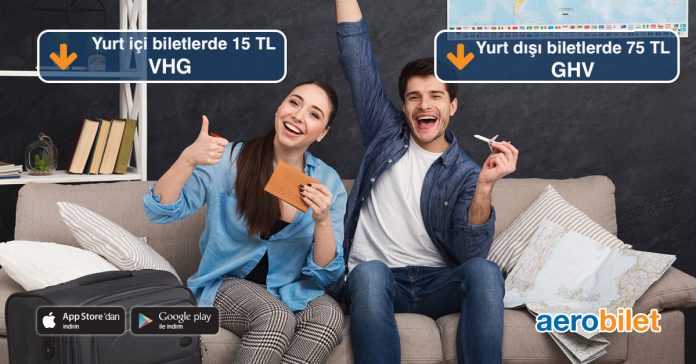 Aerobilet mobile özel tüm uçak biletlerinde 75 TL'ye varan indirim fırsatı!