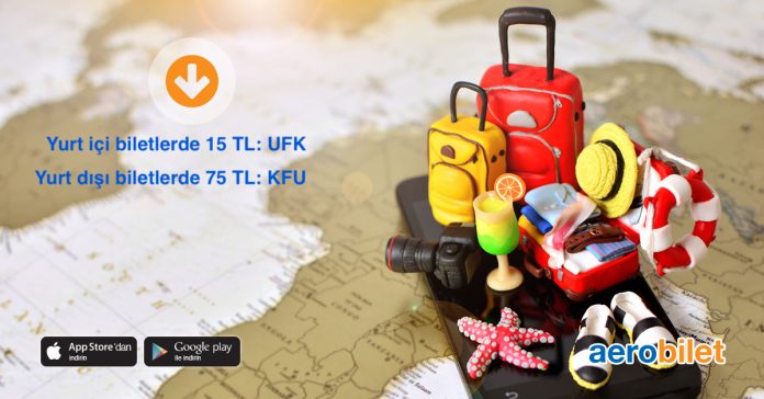 Aerobilet mobile özel tüm uçak biletlerinde 75 TL'ye varan indirim sizleri bekliyor!