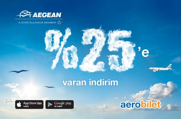 Aegean hava yolları ile %25'e varan indirimler