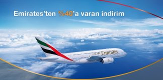 Emirates havayolu ile %40’a varan indirim fırsatları sizi bekliyor! Emirates havayolu ile %40'a varan indirim fırsatları sizi bekliyor!