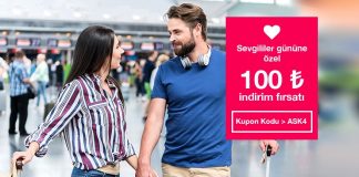 Aerobilet’ten Sevgililer gününe özel, 100TL indirimli uçma fırsatı!