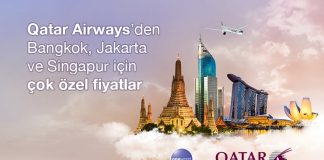 Qatar Airways’den Bangkok, Jakarta ve Singapur için çok özel fiyatlar Qatar Airways’den Bangkok, Jakarta ve Singapur için çok özel fiyatlar