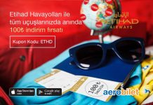 Etihad Havayolları ile tüm uçuşlarınızda, anında 100 TL indirim fırsatı Etihad Havayolları ile tüm uçuşlarınızda, anında 100 TL indirim fırsatı