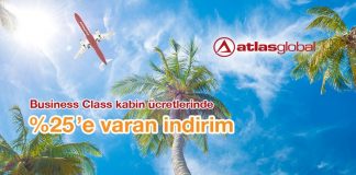 Atlasglobal’den Business Class kabin ücretlerinde %25’e varan indirim! Atlasglobal’den Business Class kabin ücretlerinde %25'e varan indirim!