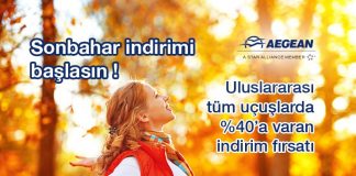 Aegean Airlines ile sonbahar indirimi başlasın! Aegean Airlines ile sonbahar indirimi başlasın!